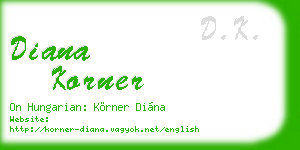 diana korner business card