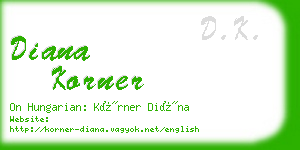 diana korner business card